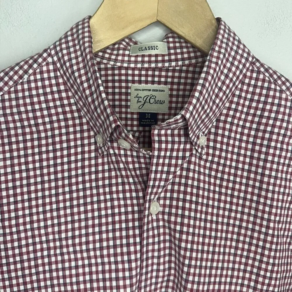 J. Crew Red And Blue Gingham Button Up Shirt